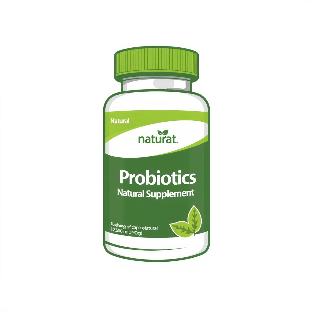 Botella de suplemento de Probióticos estilizada