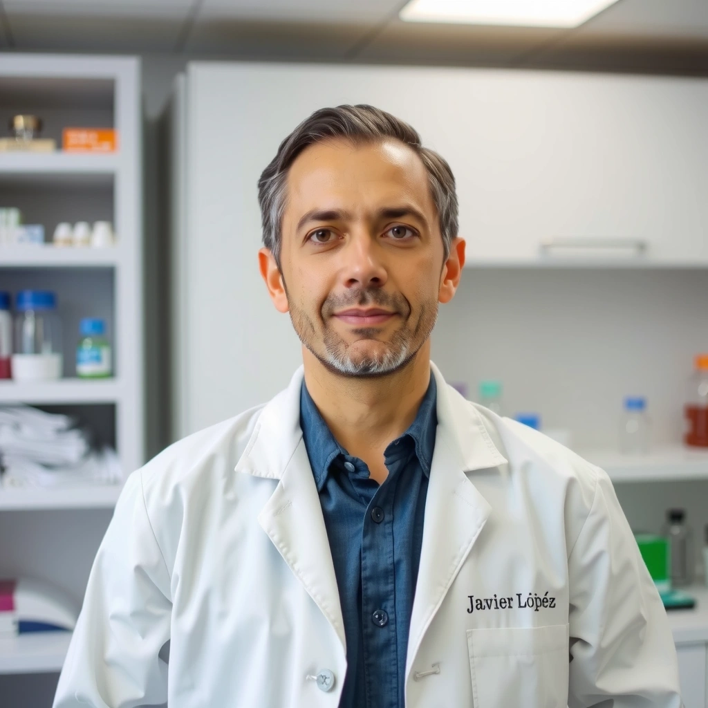 Retrato profesional del Dr. Javier López, Especialista en Bioquímica de Vitaminas